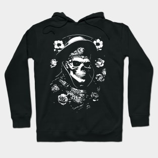 skull with roses design Hoodie